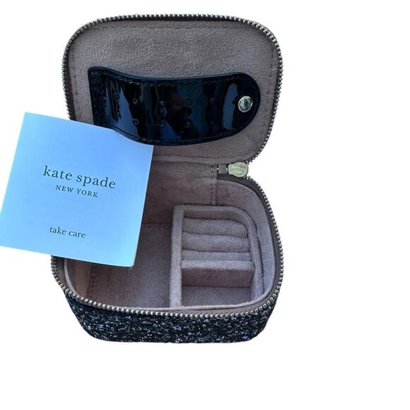 Kate Spade - Odette Glitter Jewelry Holder, Rose Gold, travel jewelry box, NWT - Picture 9 of 13
